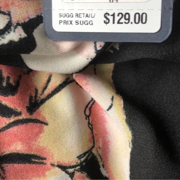 Rachel Rachel Roy Black Floral Faux Wrap Midi Dress Size 1X - Picture 5 of 12